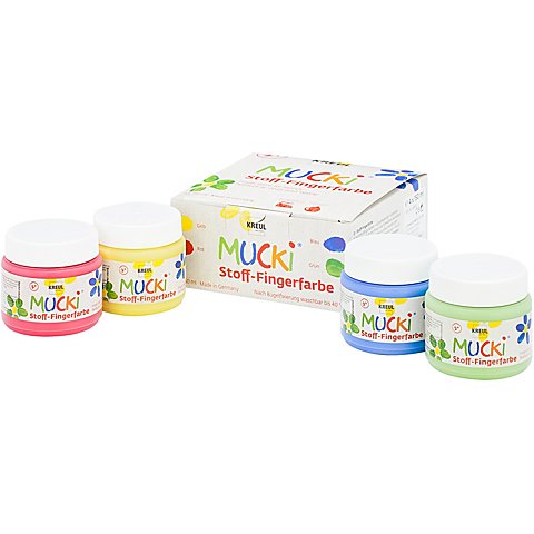 Mucki Stoff-Fingerfarben, 4x 150 ml von Kreul