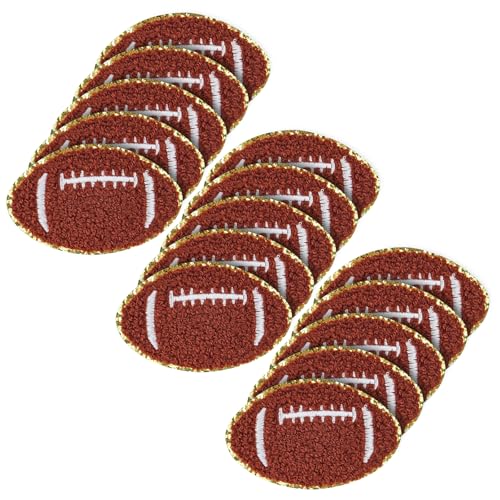 Krijuess 15 Stück Ball Chenille Patches zum Aufbügeln, Kinder-Fußball, bestickte Applikation, DIY-Zubehör für Kleidung, Jeans, Jacke, Hut, Kleid, Rucksack von Krijuess