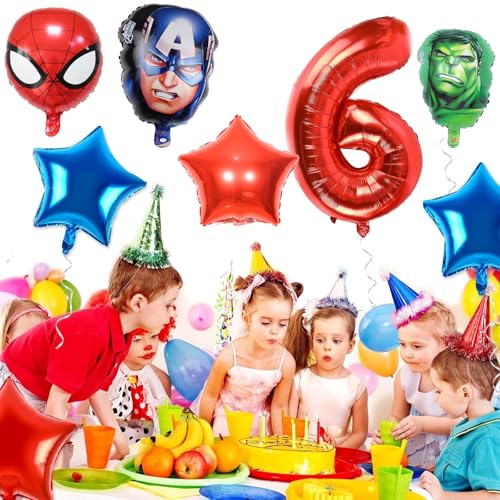 10 Stück Avengers Folienballon Luftballon Kinder Geburtstag Deko, Superhelden Party Spider Man Luftballons Jungen Mädchen, Cartoon Ballons Set, Tortendeko Kinder Kindergeburtstag Party deko von Krilucly