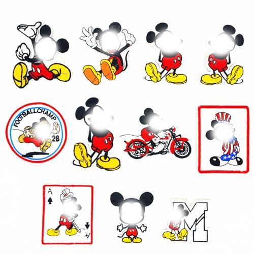 11 Mouse Patches Zum Aufbügeln Jean Kinder, Sticker Gestickte BüGel-Patch Bestickte Aufnäher, Aufkleber, Patch für Kleidung, Taschen/Rucksäcke, Schuhe, Hüte, DIY Nähen Applikation Zubehör von Krilucly