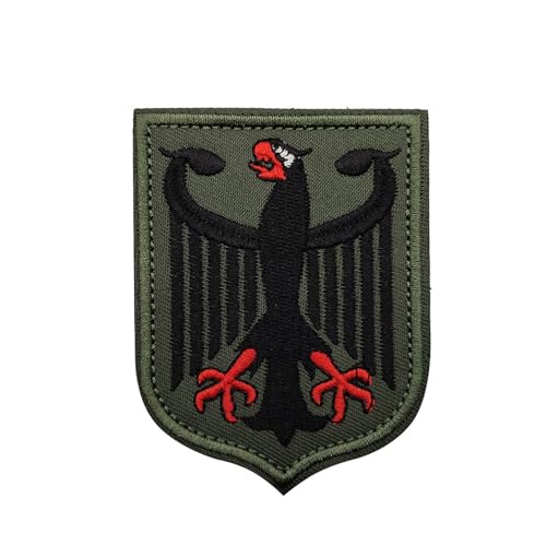 Deutsche Flagge Patches Klett Taktisch Adler-Schild Patch für Kleidung Taschen Rucksack Uniform Weste Hundegeschirr Militär Taktisch Draussen Ausrüstung, Adler Bundesadler von Krilucly