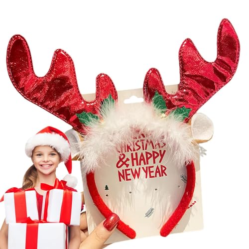 Krmoau Süße Weihnachtsstirnbänder,Niedliche Weihnachtsstirnbänder für Mädchen - Süße Kostüm-Kopfbedeckung,Children's Place Photo Prop Booth Stirnbänder Mädchen für Weihnachtsfeierzubehör von Krmoau