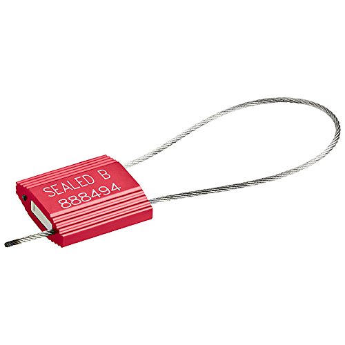 Kronsguard Kabelplombe Cable Lock Ø 1.5 aus Stahl und Aluminium, 10 Stück, rot von Kronsguard