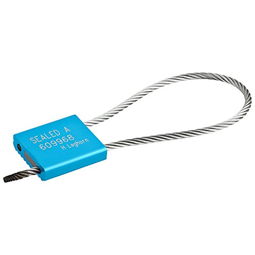 Kronsguard Kabelplombe Cable Lock Ø 3.5 aus Stahl und Aluminium, 10 Stück, blau von Kronsguard