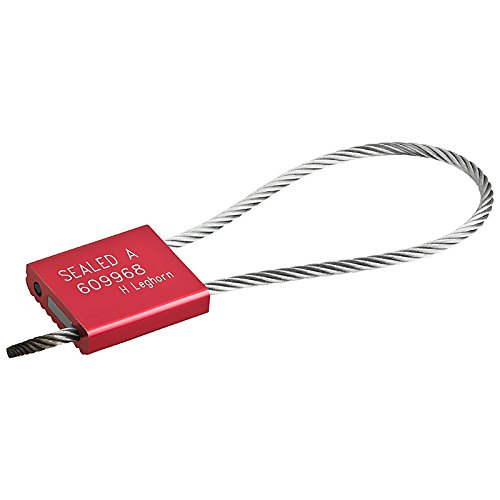 Kronsguard Kabelplombe Cable Lock Ø 3.5 aus Stahl und Aluminium, 5 Stück, rot von Kronsguard