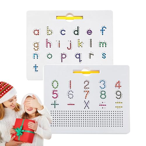 Krujecnt Magnetisches Alphabet-Zeichenbrett, magnetisches Buchstaben-Zeichenbrett - 2-in-1 Lernspielzeug zum Üben und Lernen,Stem Toy Letters Learning, Magnet Bead Tablet Pad, Üben von Lernspielzeug, von Krujecnt