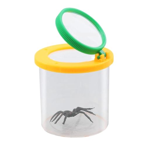 Krujecnt Wurmlupenbehälter - Insektenbetrachter-Sammelset,Caterpillars Cups Educational Science Kits Spinnenzuchtbehälter mit Lupe von Krujecnt