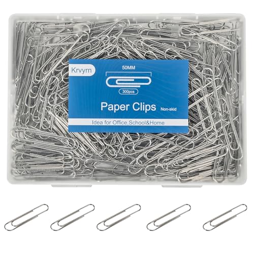 Große Büroklammern, rutschfest, 5,1 cm, Jumbo-Büroklammern, 300 Stück, große Büroklammern, rutschfeste Clips für Büro- und Schulbedarf, Büroklammern, Jumbo-Größe. von Krvyrn