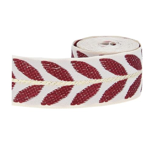 Stoffband mit Blättern, 25 mm breit, Polyester-Gurtband für Haarschleifen, Verpackungen, Hochzeiten, Partys von Ksikdeg