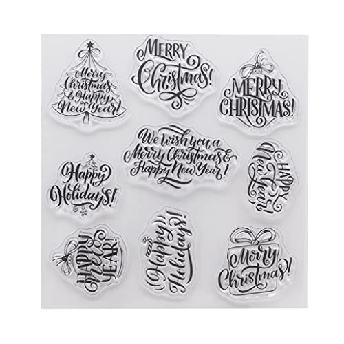 Weihnachtsgrüße Silikon-Stempel, transparent, Siegelstempel, Scrapbooking, Prägung, Fotoalbum, dekorative Papierkarte von Ksikdeg