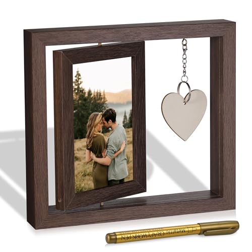 Kssvzz Geschenk Bilderrahmen Bilder Hochzeit: 4x6 Holz Geschenkideen Foto Valentinstag Paare Weihnachtsgeschenke Gift Jährige Hochzeitstag Fotos Gifts Fotorahmen Frame Braun Mr Mrs Anhänger von Kssvzz