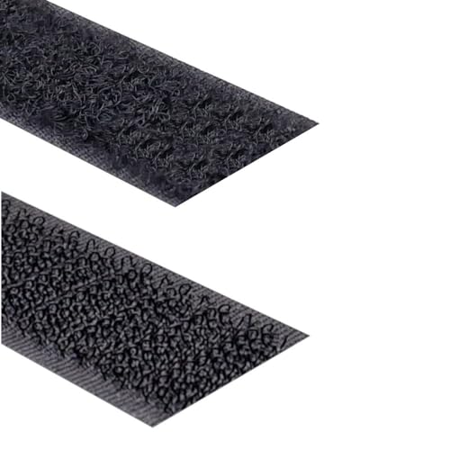 Kstar Klettband selbstklebend extra Stark, Hakenband und Flauschband, Farbe, Breite, Länge wählbar, Klettverschluss selbstklebend (Set, schwarz, 20 mm x 6 m) von Kstar