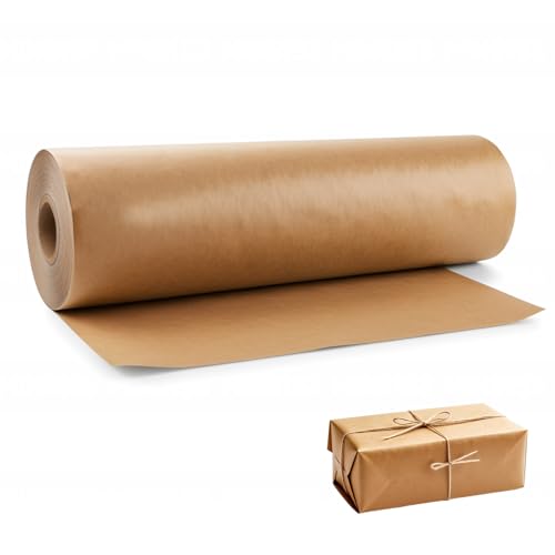 Ksvaye Packpapier Rolle Geschenkpapier Braun Natur 38cm*10m Kraftpapier Geschenkpapier Paketpapier für Kunsthandwerk, Geschenkverpackung Verpackung, Post,Versand von Ksvaye