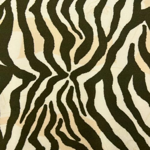 Kt KILOtela - 47746 Viskose-Stoff, Digitaldruck, Postindustrie, Mode, Hemd, Bluse, fließender Fall, Zebra, Tierdruck, Beige, 270 x 140 cm, 47746 von Kt KILOtela