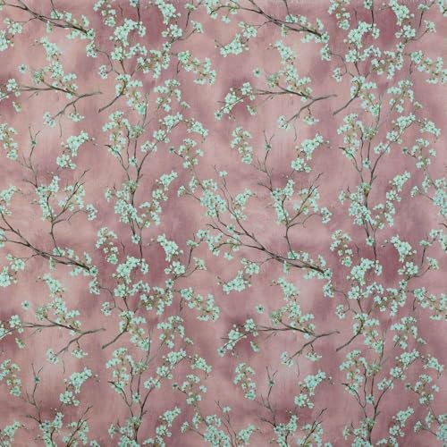 Kt KILOtela - Bedruckter Leinenstoff, Dekoration, Polster, Kissen, Vorhänge, Tagesdecken, Taschen, 100 cm Länge x 280 cm Breite, Asami, Blumen, Zweige, Weiß, Rosa, 1 Meter Kt KILOtela - Bedruckter Leinenstoff, Dekoration, Polster, Kissen, Vorhänge, Tagesdecken, Taschen, 100 cm Länge x 280 cm Breite, Asami, Blumen, Zweige, Weiß, Rosa, 1 Meter von Kt KILOtela