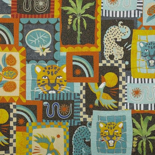Kt KILOtela - Bedruckter Leinenstoff, Dekoration, Tapisserie, Kissen, Vorhänge, Taschen, Tischdecken, 100 cm Länge x 280 cm Breite, Löwen, mehrfarbig, 1 Meter Kt KILOtela - Bedruckter Leinenstoff, Dekoration, Tapisserie, Kissen, Vorhänge, Taschen, Tischdecken, 100 cm Länge x 280 cm Breite, Löwen, mehrfarbig, 1 Meter von Kt KILOtela