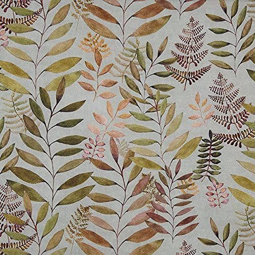 Kt KILOtela - Dekostoff Halbpanama Baumwolle, Home-Accessoires, Tischdecken, Kissen, Vorhänge, Taschen, 100 cm Länge x 280 cm Breite, Salvia-Pflanzen, Grün, Pink, Orange ─ 1 Meter von Kt KILOtela