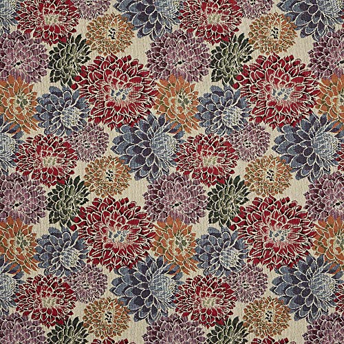 Kt KILOtela - Meterware Polsterstoff, Jacquard Gobelin, Polsterung, Dekoration, Breite 280 cm, Länge wählbar 50 in 50 cm, Blumenmuster - Mehrfarbig von Kt KILOtela