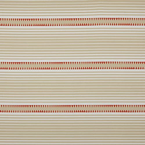 Meterware Leinenstoff digital bedruckt - Half Panama 100% Bio-Baumwolle, Öko-Tex Standard 100 - Breite 280 cm - Länge wählbar 50 in 50 cm | Geometrische Streifen Pampa - Orange, Beige von Kt KILOtela