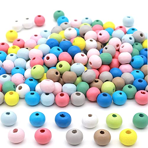 1000 Stück 8 mm Perlen zum Auffädeln Macaron Bunte Holzperlen für Schmuck Holzperlen Arts Crafts Halskette Geschenk von KtbeYTi