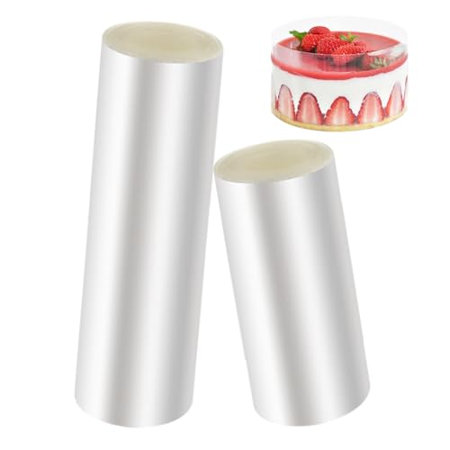 KtbeYTi 2 Rolle Tortenfolie Transparent, 10cm/15cm Hoch * 10m Tortenrandfolie Wiederverwendbar,Acetat Folie Kuchen für Tortendeko Dessert von KtbeYTi