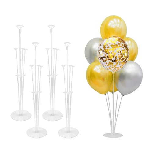 4 Stück Ballonständer Luftballon Ständer Balon Stander Ballonhalter Luftballon Stäbe Set Ballonständer für Luftballons, Weihnachtsdeko, Geburtstagsdeko, Hochzeitsdeko, Tischdeko und Party Deko von Ktiavo