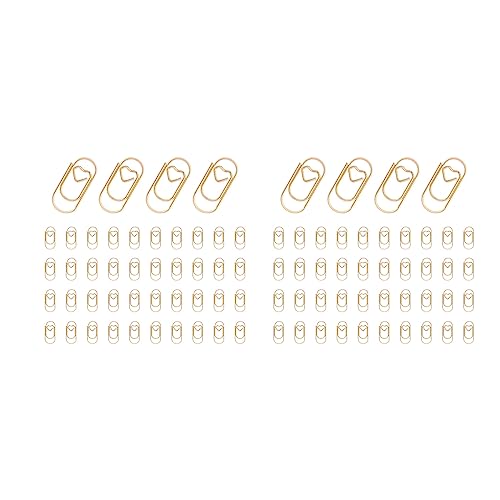 Kufughty 300 Stück Gold Nette Büroklammern Papier Clip Mini Clips Förmige Büroklammern Papier Clip Lesezeichen Clips für Büro Lieferanten Schule von Kufughty