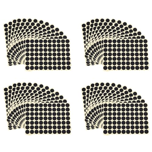 Kufughty 4Satz 19mm Circles Round Code Stickers Selbstklebende Klebeetiketten Schwarz von Kufughty