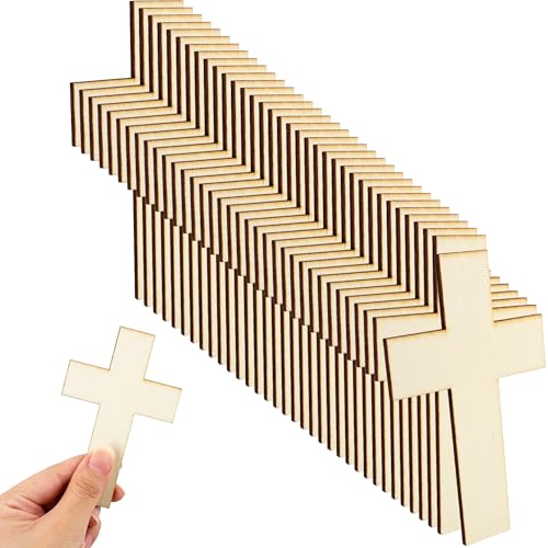 110 Stück blanko Holzkreuz, unlackiert, kleine Kreuzform, Holzausschnitte für DIY-Projekte, Sonntag, Kirche, Handwerk, Party-Dekorationen von Kugliwa