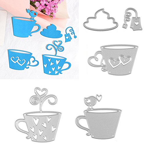 Kuizhiren1 Stanzformen, 5 Stück/Set für Teebeutel, Kaffeetasse, Metall-Stanzform, Schablone für DIY Scrapbook. von Kuizhiren1