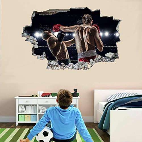 Boxen 3D Wandtattoos Sport Wandaufkleber Durchbruch Wanddeko B 110 x H 70 cm Selbstklebend Vinyl Wandbild für Kinderzimmer Junge mädchen Teenager zimmer Schlafzimmer Wandsticker Kleinkinderzimmer Deko von Kuletkear