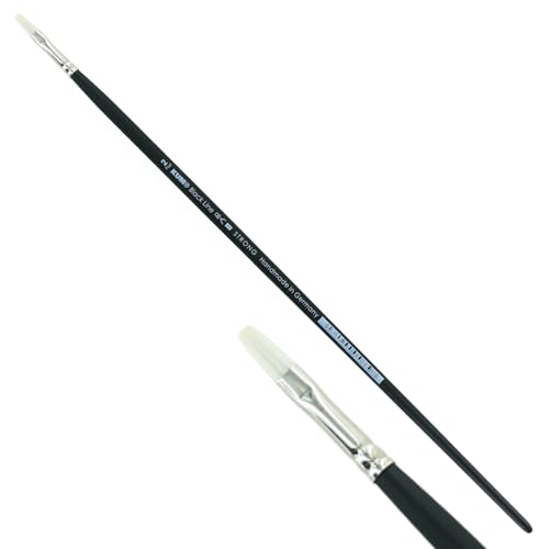 KUM 5121611 - Acryl- und Ölpinsel Black Line, Flach, Größe 2, für Künstler, Künstlerpinsel, Künstlerbedarf von Kum