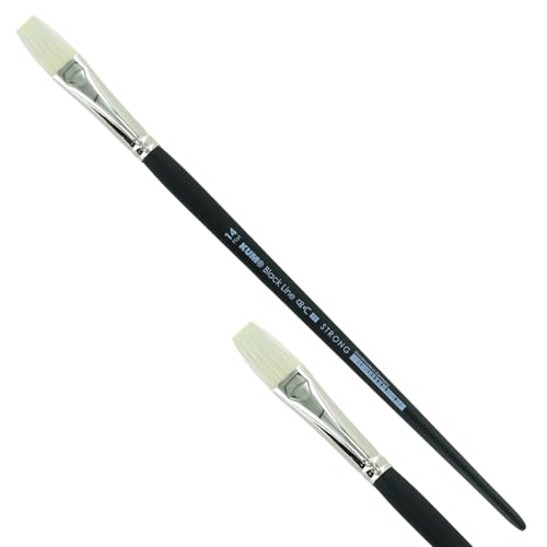 KUM 5122211 - Acryl- und Ölpinsel Black Line, Flach, Größe 14, für Künstler, Künstlerpinsel, Künstlerbedarf von Kum