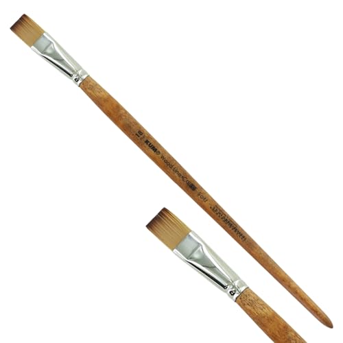 KUM 5126111 - Acryl- und Ölpinsel Wood Line, Flach, Größe 18, für Künstler, Künstlerpinsel, Künstlerbedarf von Kum