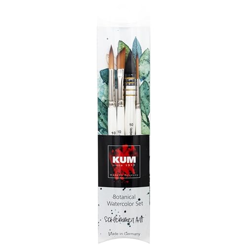 KUM 5146716 - Künstlerpinsel Set 4-teilig, Schlemmer Art Botanical Brush Set von Kum