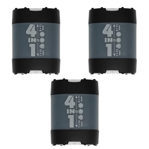 KUM AZ1028316-S - Anspitzer mit Behälter 4in1 schwarz, 3 Spitzer mit Click Clack Verschluss aus Kunststoff von Kum