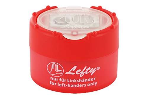 KUM AZ901.03.19-R - Doppelspitzer mit Dose ClickClack Lefty R, für Linkshänder, Staubverschluss, rot, 1 Stück von Kum