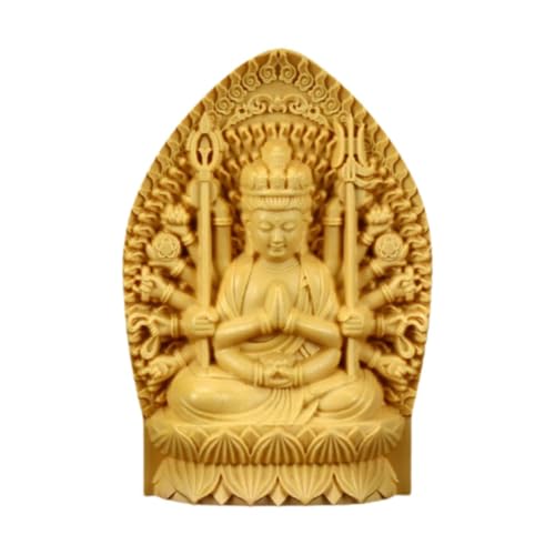 Kuntesetty Guanyin Holzfigur, 7 cm, Tischdeko, für Schreibtisch Und Regal, Style B von Kuntesetty