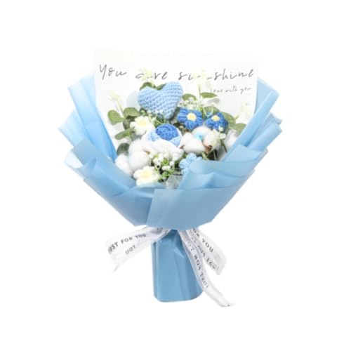 Kuntesetty Häkelblumen Strauß, künstliche Rosen für Dekoration zu besonderen Anlässen, Blaue Blumen von Kuntesetty