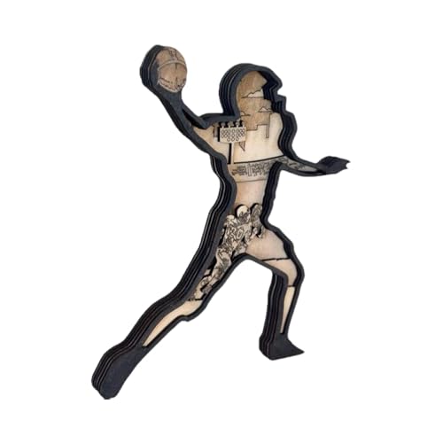 Kuntesetty Holzfigur für das Lernzimmer, Spieler Skulptur für Innenräume, Rugby -spielerstatue von Kuntesetty