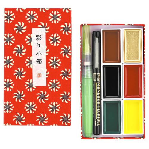 Kuretake Aquarellfarbenset, Wasserfarbe, Diverse Farben, 15,5 x 9 x 1,7 cm, 3-Einheiten von Kuretake