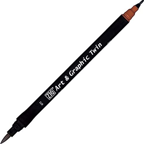 Kuretake ZIG Art and Graphic Twin Tip Brush Marker Pen 072 Dark Sand von Kuretake