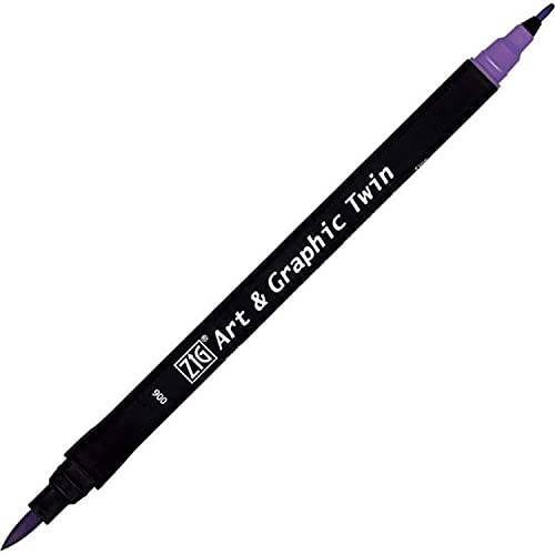 Kuretake ZIG Art and Graphic Twin Tip Bürste Marker 006 Violett von Kuretake