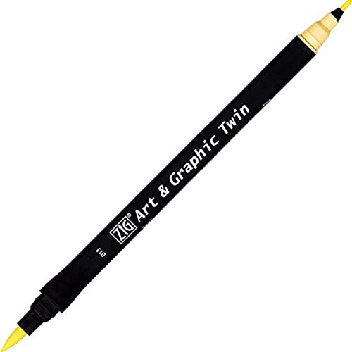 Kuretake ZIG Art and Graphic Twin Tip Bürste Marker 013 Pale Yellow von Kuretake