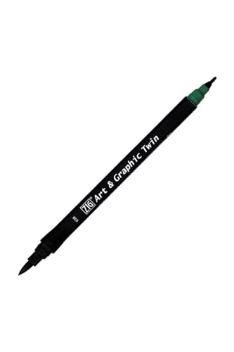 Kuretake ZIG Art and Graphic Twin Tip Bürste Marker 038 Green von Kuretake