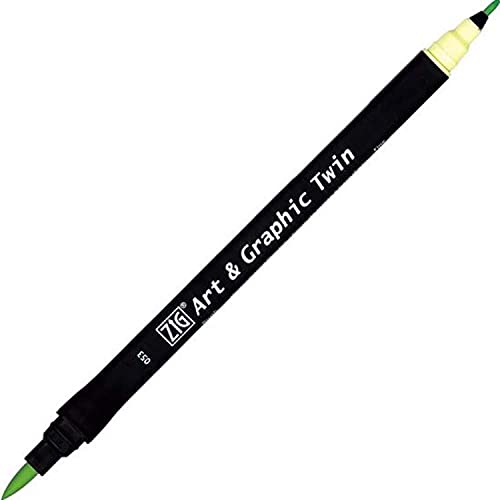 Kuretake ZIG Art and Graphic Twin Tip Bürste Marker Green von Kuretake