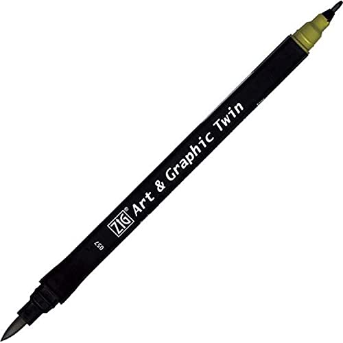 Kuretake ZIG Art and Graphic Twin Tip Bürste Marker 057 Olive Green von Kuretake