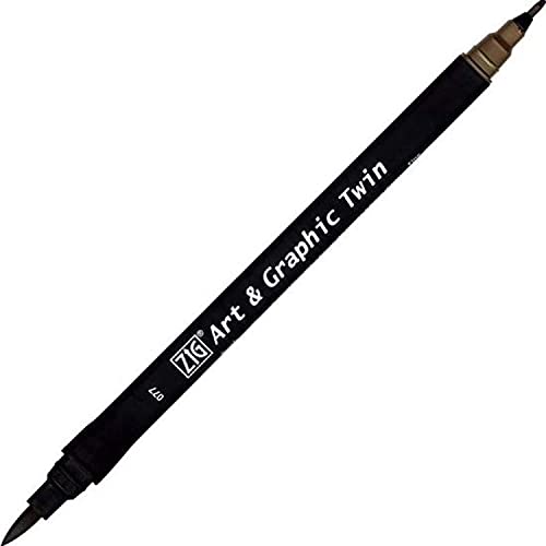 Kuretake ZIG Art and Graphic Twin Tip Bürste Marker 077 Deep Brown von Kuretake