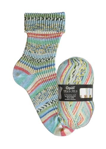 Opal Sockenwolle Hundertwasser Autobus-Fenster | Sockengarn 4-fädig | Strumpfwolle zum Stricken und Häkeln | 100g, 420m (2101) von Kurtenbach