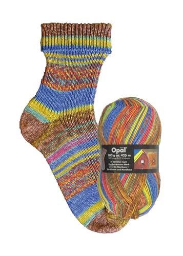 Opal Sockenwolle Hundertwasser Die Nachbarn | Sockengarn 4-fädig | Strumpfwolle zum Stricken und Häkeln | 100g, 420m (2100) von Kurtenbach